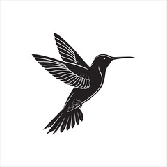 Minimalist Hummingbird Silhouette