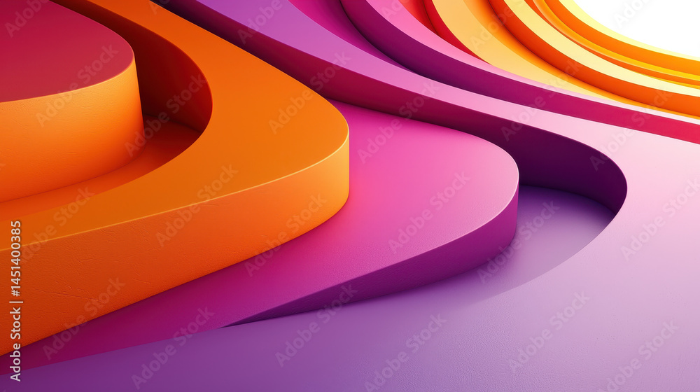 Wall mural vivid 3d background featu a colorful realistic abstraction in 4k, highlighting a side view of layere