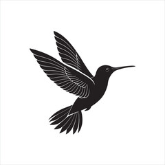 Fototapeta premium Minimalist Hummingbird Silhouette