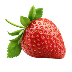 Close Up Fresh Strawberry on transparent background Showing Texture and Details