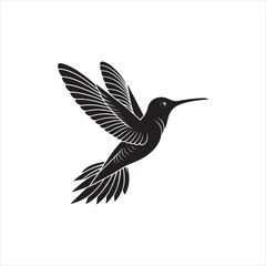 Minimalist Hummingbird Silhouette