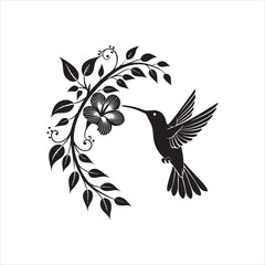 Minimalist Hummingbird Silhouette