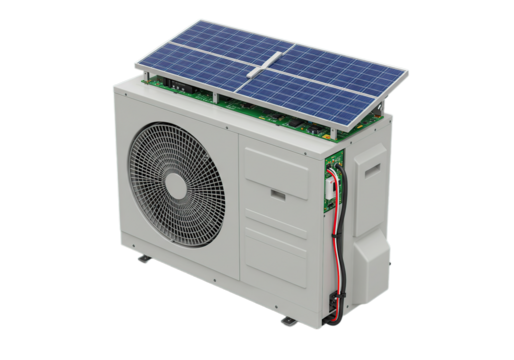 Solar Panel Powered Unit on Isolated Background