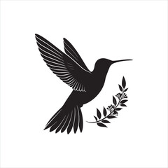 Fototapeta premium Minimalist Hummingbird Silhouette