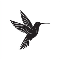 Fototapeta premium Minimalist Hummingbird Silhouette