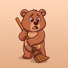 Worried Bear Sweeping