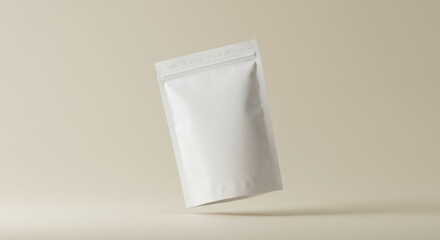 Floating White Pouch Packaging Mockup