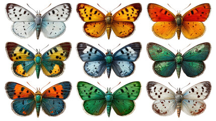A Kaleidoscope of Butterflies: A vibrant assortment of butterflies showcases a symphony of colors and patterns. Each butterfly is a unique work of art.