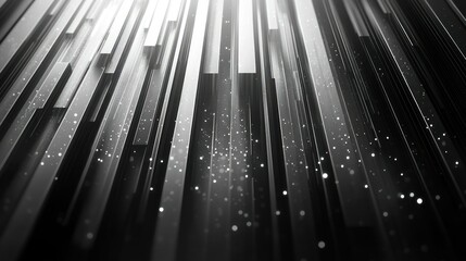 Fototapeta premium Abstract geometric background with gray stripes and glowing bokeh effects