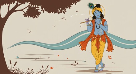 Lord Krishna Playing Flute