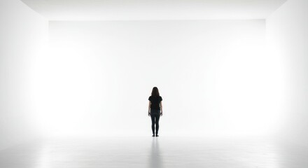 Obraz premium Woman in a White Room - Photo