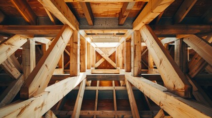 Repeated architectural beams in frame. stock photo --ar 16:9 --raw --v 6 Job ID: 78d02bb4-3f1a-4524-a49e-4da867f06a79