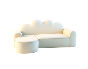 Cloud-Shaped White Sofa for Kids' Playroom
