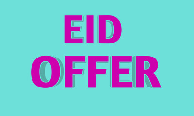 eid offer text effect banner vector design background 