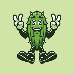 Cactus  Retro Vintage Character
