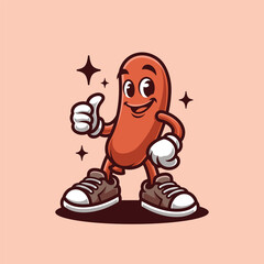 Happy Sausage Retro Vintage Character