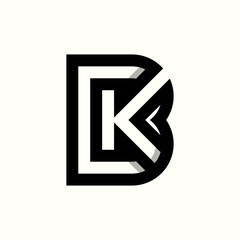 Fototapeta premium Letter BK or KB Monogram Logo, usable for brand and company logos, vector illustration