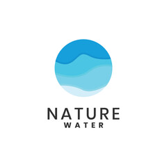 Blue gradient wave circle logo