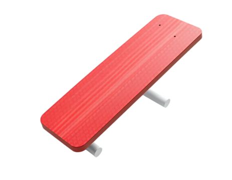 Red Weight Bench Isolated on White Background