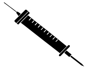 Fototapeta premium Syringe silhouette vector illustration