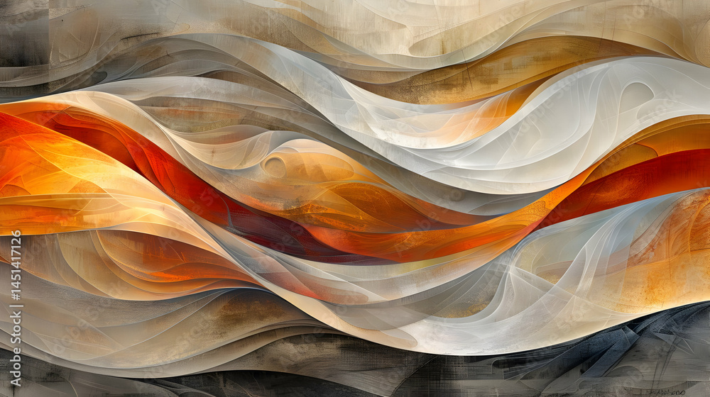 Poster abstract flow of color and texture in a dynamic design.