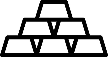 Gold bar brick vector illustration icon