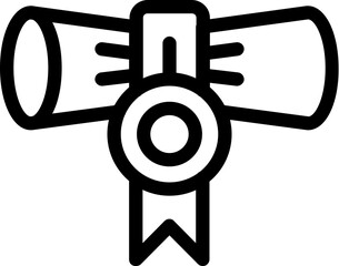 Graduation Scroll Ribbon Vector Icon