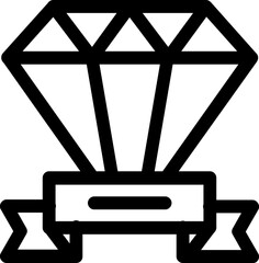 Winner Creative Diamond podium Vector Icon