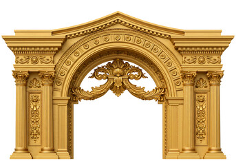 Ornate Architectural Arch Isolated on Transparent Background