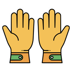 garden glove safety protection flat color vector illustration template design