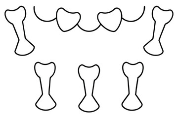 Clavicle Bone Outline Line art