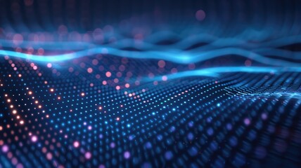 An abstract grid background showcasing futuristic technology with vibrant colors and smooth light patterns, perfect for tech and innovation themes.