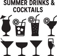 Cocktail and Drink Silhouettes Set