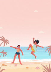 summer beach illustration