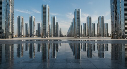 Mirrored Skyline: Modern Architecture Reflection