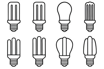 Compact fluorescent efficient lighting Line art