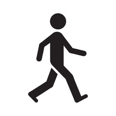 Walking Foot Silhouette Icon Isolated White