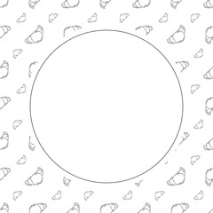 Food frame. doodle fast food circle frame. hand drawn food and beverage frame background. food background
