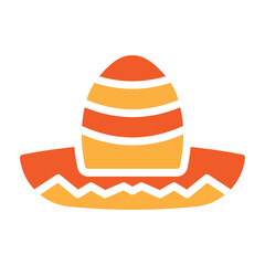 Sombrero Vector Glyph Two Colors Icon Design
