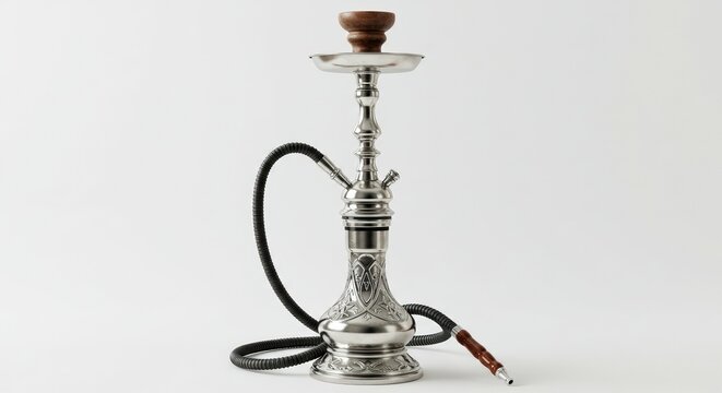 Ornate Hookah on White Background