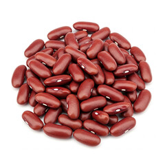 Red kidney beans pile isolated on white background, nutritious legume for cooking, healthy eating, and culinary themes