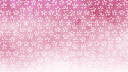 和の背景　ピンクグラデーションの小桜、桜散らしパターン