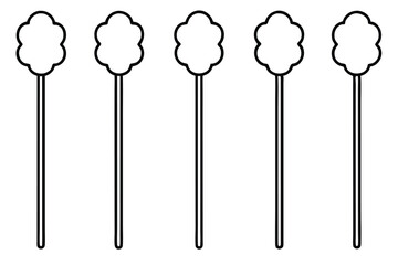 Cotton swabs makeup Line art