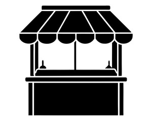 Small Business Storefront Kiosk icon silhouette vector illustration