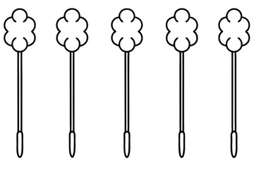 Cotton swabs daily Line art