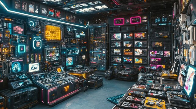 Retro Tech Haven: A Nostalgic Immersion into a Tech Collector's Dreamscape