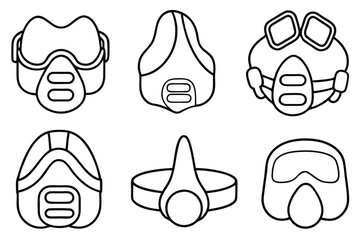 Cap masks sketchy Line art