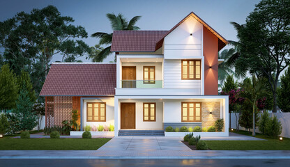 3d illustration of a newly built luxury home
