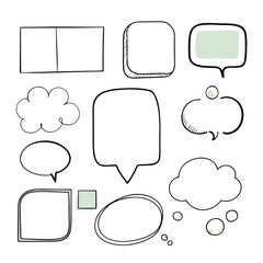 Speech bubble line art vector (2)