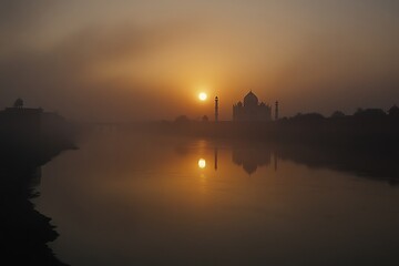 Stunning Shot of the Taj Mahal Reflecting in Tranquil Water